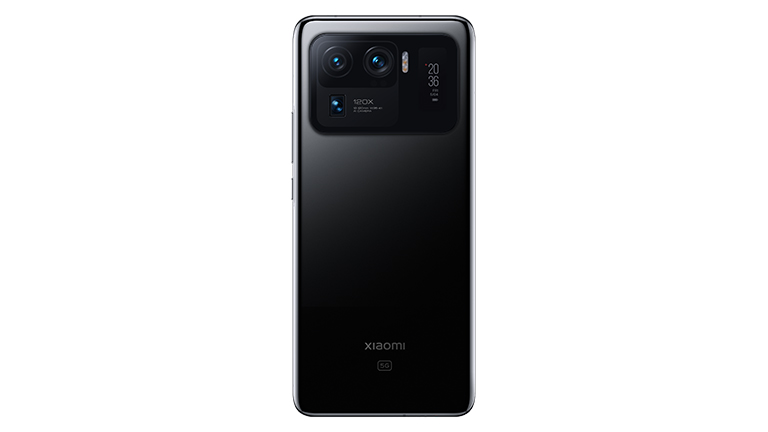 Produktbild des Xiaomi Mi 11 Ultra, auf dem das Mini-Display auf der Rückseite zu sehen ist.
