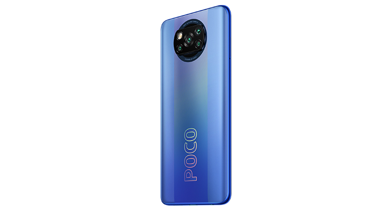 POCO X3 Pro Die Rückseite vom Poco X3 Pro in Blau.