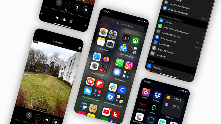 Screenshots einiger geheimer Funktionen von iOS 14 auf dem iPhone 12 Pro.