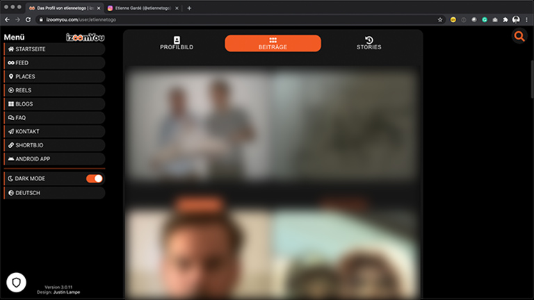izoomYou Screenshot der Web-App von izoomYou.