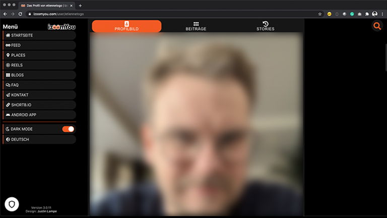 izoomYou Screenshot der Web-App von izoomYou.