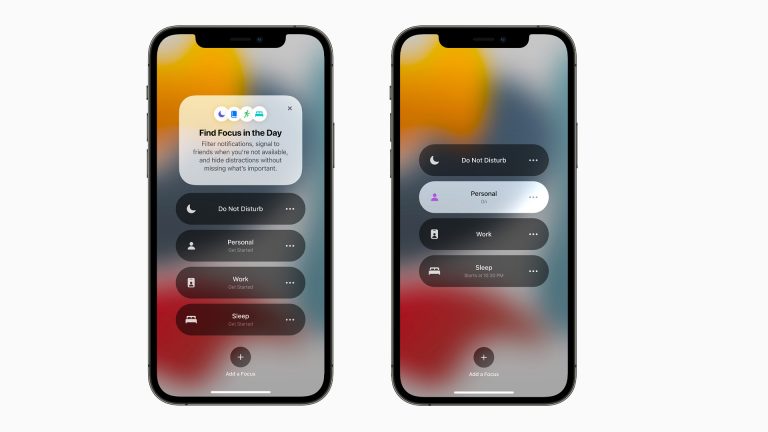 Focus Zwei Screenshots zeigen die neue Funktion Focus sowie die Einstellungen dazu.