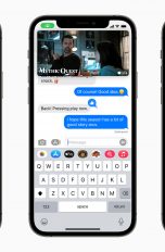 Drei Screenshots von iOS 15 nebeneinander zeigen die neue Funktion Focus, gemeinsames Bingen mit FaceTime und die Texterkennung für Fotos.