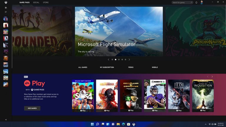 Screenshot der Xbox-App unter Windows 11.