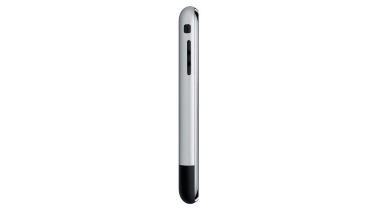 Apple iPhone 1 Das iPhone 1 in der Seitenansicht.