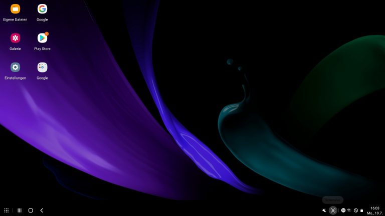 Smartphone als PC Screenshot der Desktop-Oberfläche im Samsung DeX-Modus.