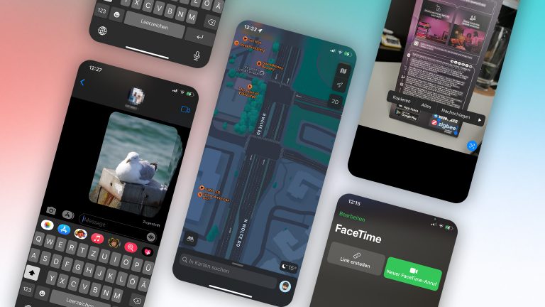 Einige Screenshots der neuen Funktionen von iOS 15.