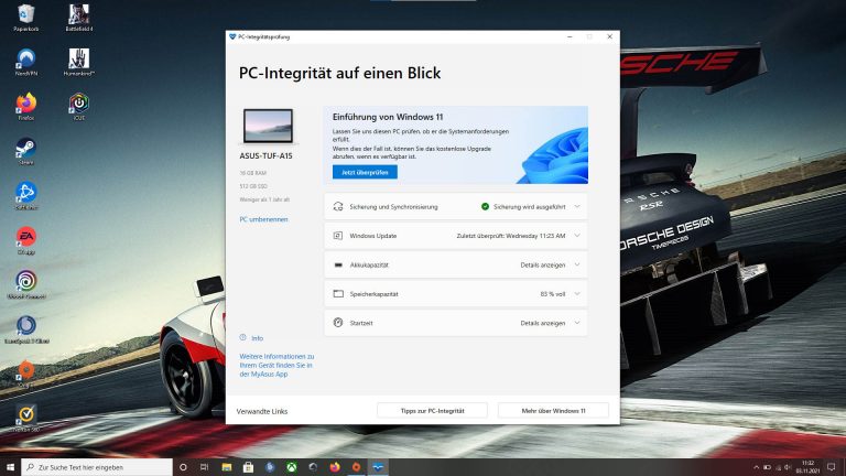 PC Integritätsprüfung Screenshot der PC-Integrationsprüfung unter Windows 10.