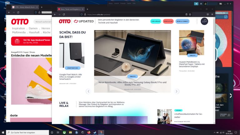 Screenshot eines Windows-Desktops, auf dem mehrere Fenster geöffnet sind.