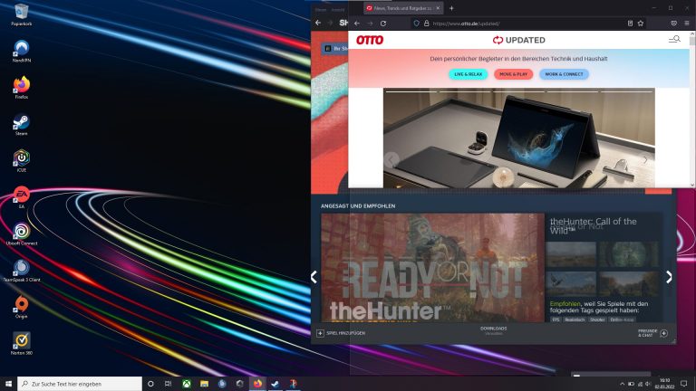 Screenshot eines Windows-Desktops, auf dem mehrere Fenster geöffnet sind.