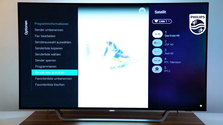 Philips-TV Sender sortieren Screenshot Sender sortieren Philips-TV