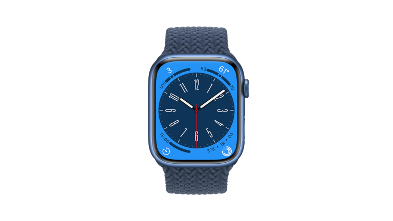watchOS 9 Foto einer Apple Watch, auf der ein neues Watchface zu sehen ist.