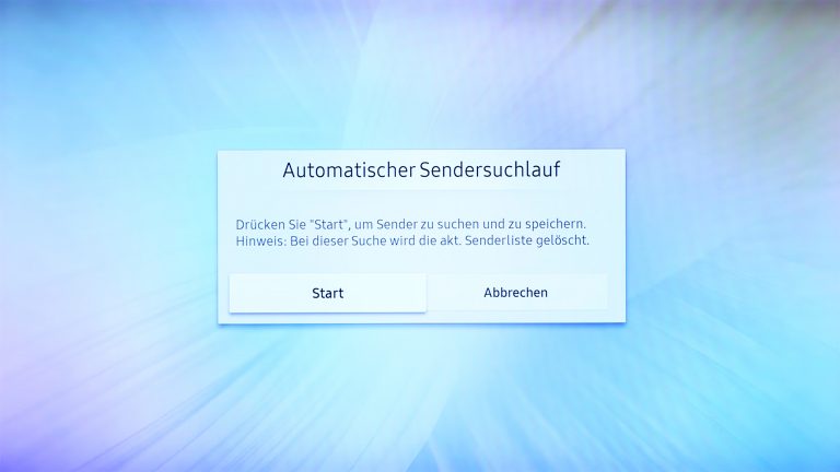 Screenshot Sendersuche Samsung-TV.