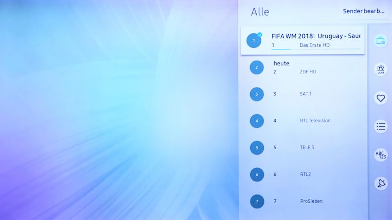Screenshot Sendersuche Samsung-TV.