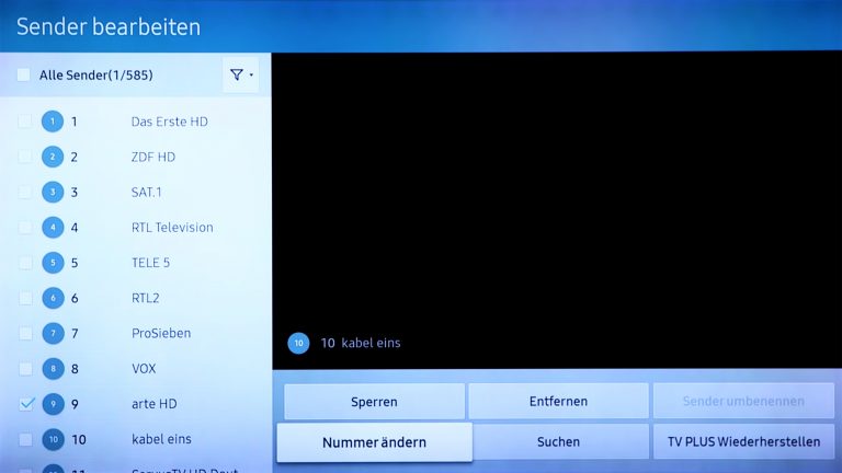 Screenshot Sendersuche Samsung-TV.