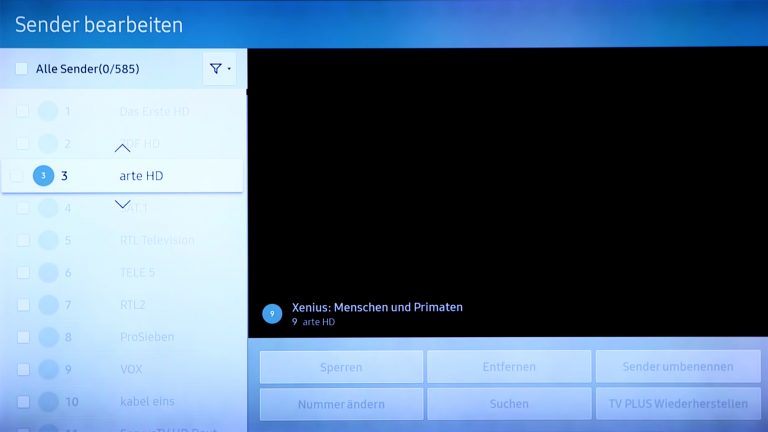 Screenshot Sendersuche Samsung-TV.