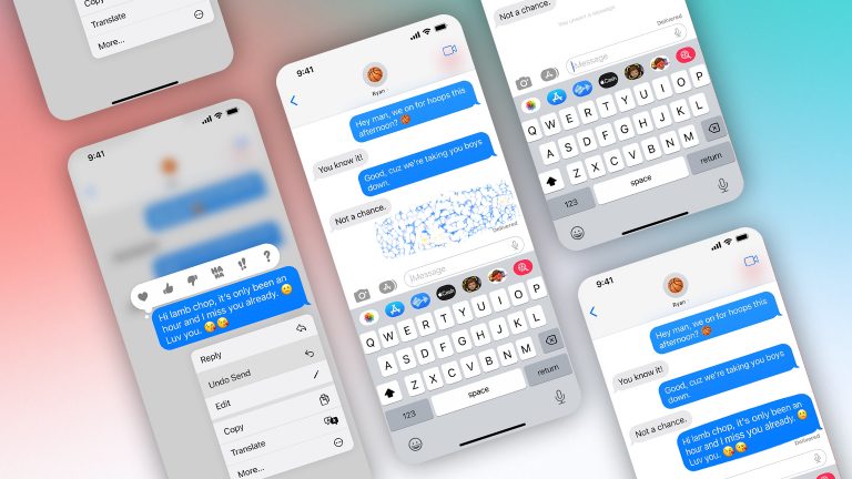 iOS 16 Lieblingsfeatures Mehrere Screenshots, die zeigen, wie sich unter iOS 16 Nachrichten bearbeiten lassen.