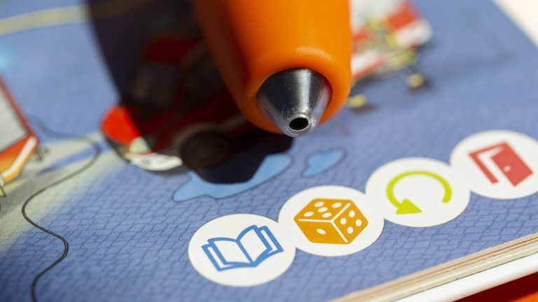 Nahaufnahme der Spielsymbole in einem Tiptoi-Buch.