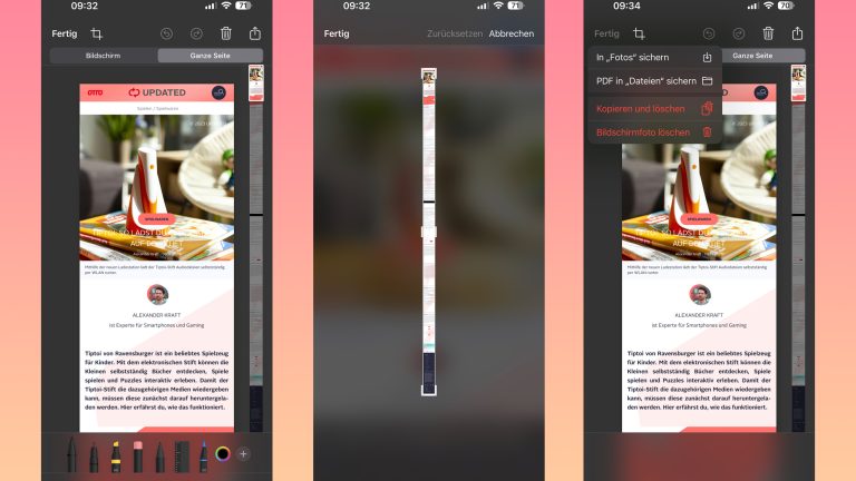 Screenshots ganzer Seiten: So klappt es bei iPhone, PC & Co. Screenshots vom Anfertigen eines Screenshots einer ganzen Webiste unter iOS.