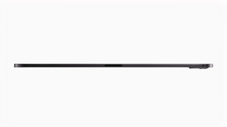 iPad Air & iPad Pro (2024): M4-Vorstellung und dünnstes iPad Produktbild von einem iPad Pro von der Seite.