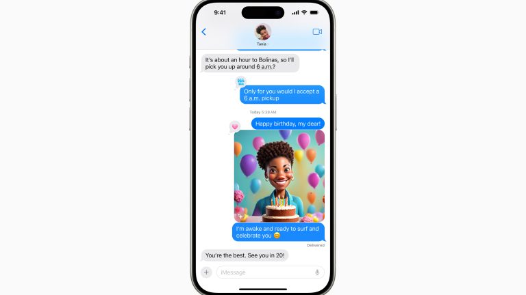 Screenshot eines Chats in der Nachrichten-App, wo ein per AI erstelltes Bild zu sehen ist Screenshot eines Chats in der Nachrichten-App, wo ein per AI erstelltes Bild zu sehen ist.