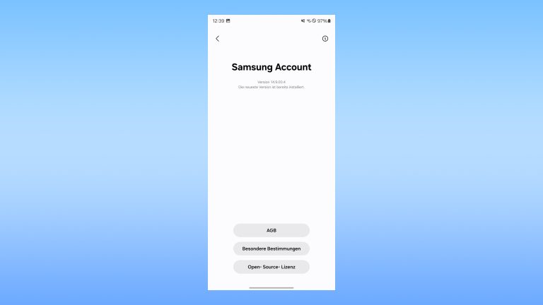 Samsung-Account, So erstellst oder löschst du ihn. Screenshot Screenshot der Samsung-Account-Informationen.