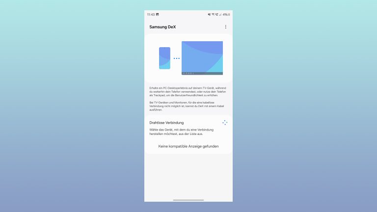 Ein Screenshot vom Kopplungs-Bildschirm für Samsung DeX unter One UI 6.