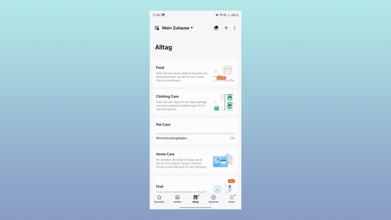 Screenshot der Smarthome-Steuerung unter One UI 6.