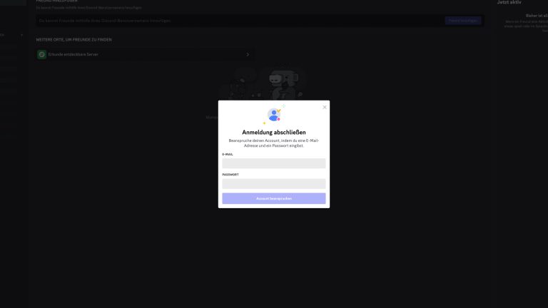 Discord, So erstellst du einen Account und passt ihn an Das Anmelde-Fenster zum Abschluss der Discord-Registrierung.