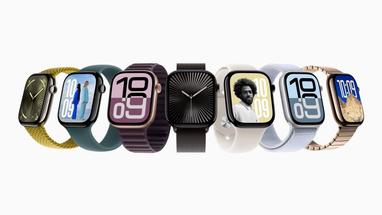 Apple Watch Series 10, Apple Watch Ultra 2 Produktbild der Apple Watch Series 10 in verschiedenen Farben.
