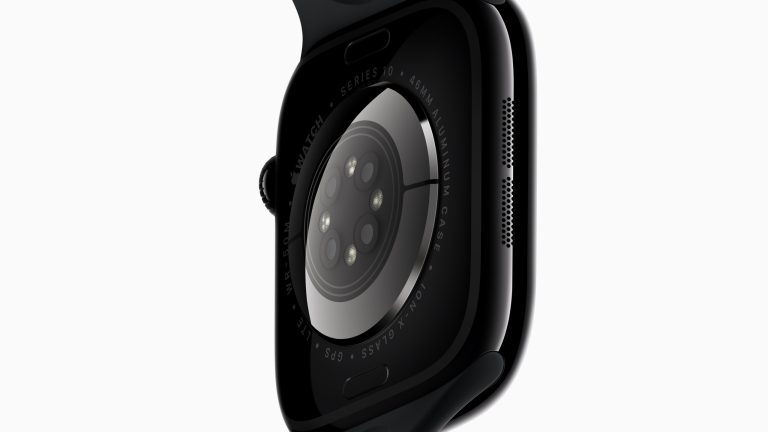 Apple Watch Series 10, Apple Watch Ultra 2 Nahaufnahme der Rückseite der neuen Apple Watch Series 10.