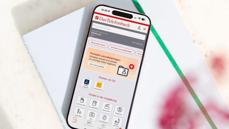 Rufnummer-Rückwärtssuche, So findest du heraus, wer dich anruft Ein Screenshot der App „Das Telefonbuch“ auf einem Smartphone.