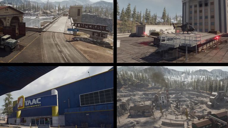 Zurück nach Verdansk, Всеs zum Relaunch der originalen Warzone-Map Einige POI aus Verdansk zusammen in einem Bild.