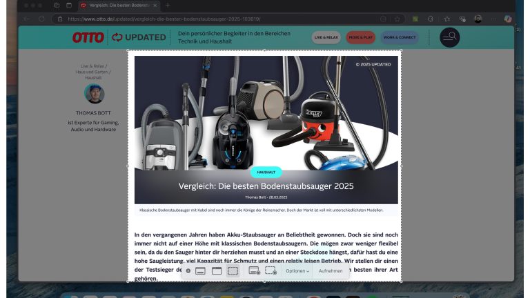 Screenshots machen auf Mac & MacBook, So klappt es Screenshot der Bildschirmfoto-App unter macOS Sequoia.